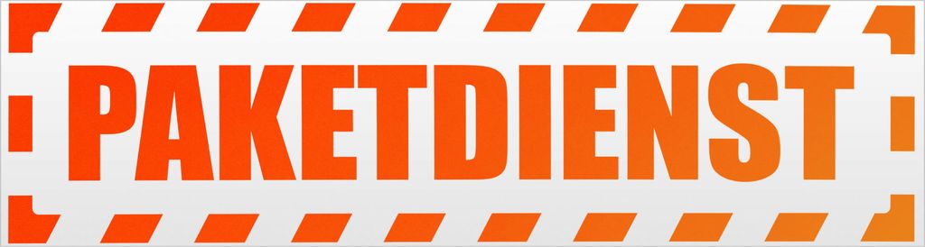 Kiwistar Paketdienst gestreift Magnetschild Schild magnetisch - 45cm Neonorange - Magnetfolie für Auto PKW Kfz