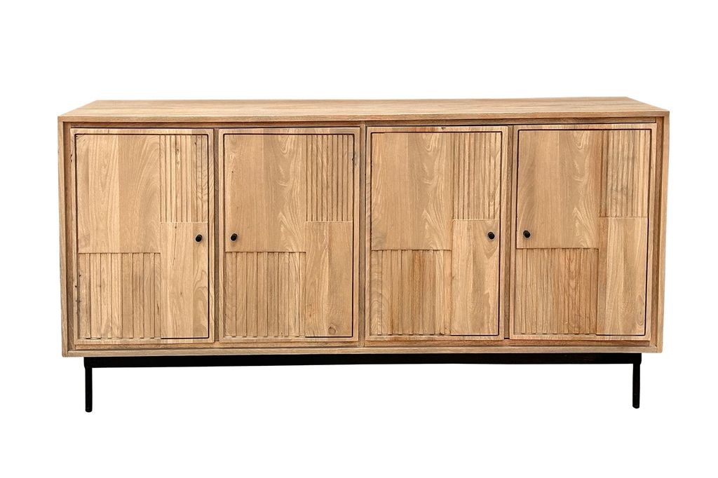 SIT Möbel Sideboard | 4 Türen | Mango natur, Metallgestell Produktbild 