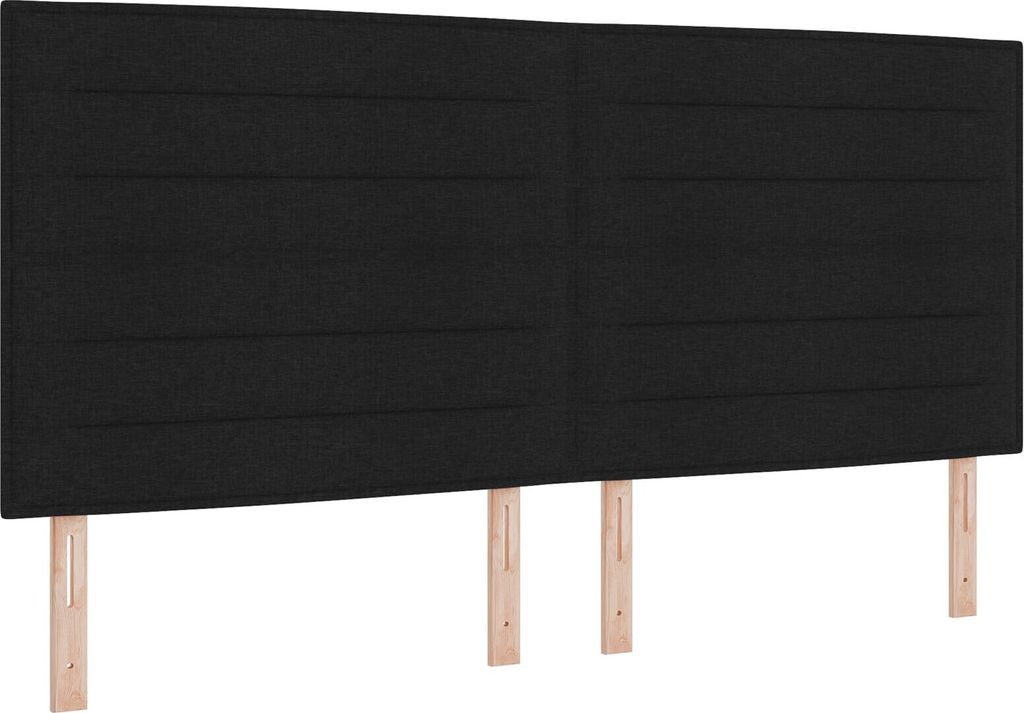 Möbel Kopfteil Linien Design Schwarz 200 cm Stoff - Kopfteile 3337707