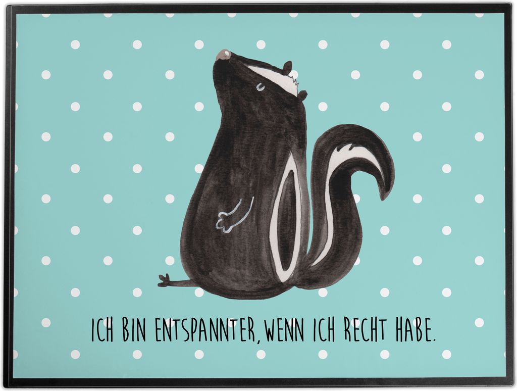 Mr. & Mrs. Panda tischauflage Stinktier Sitzen - Türkis Pastell - Geschenk, Stinker, Büro, Schreibunterlage, schreibtischunterlage, Tischschoner,...