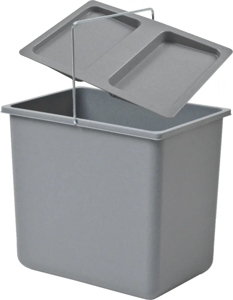 Hailo 1094079 Seau Intérieur avec Couvercle Gris Clair 18L pour Poubelle
