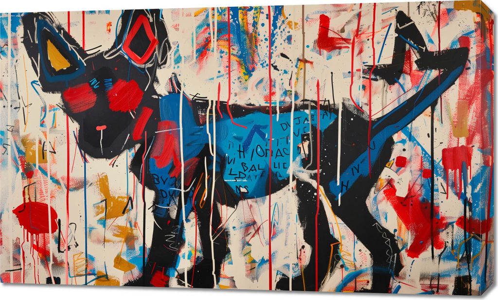 Bild 100x60cm Stadt Hund