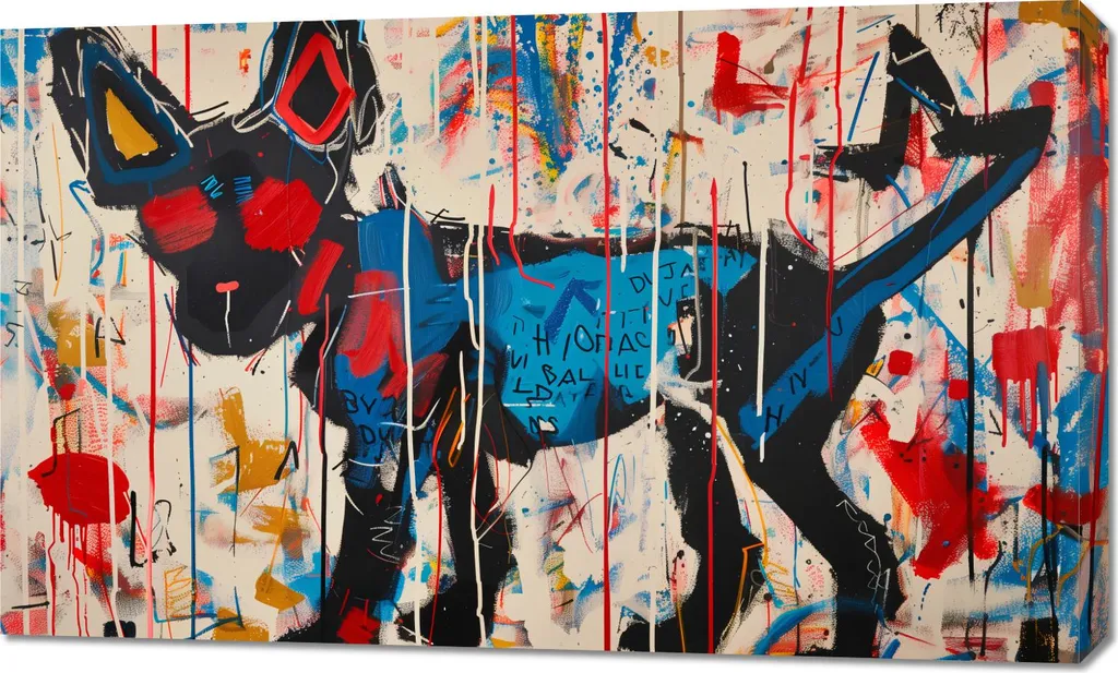 Tableau Image Ville Chien 100 x 60 cm Décoration Murale Salon Contemporain
