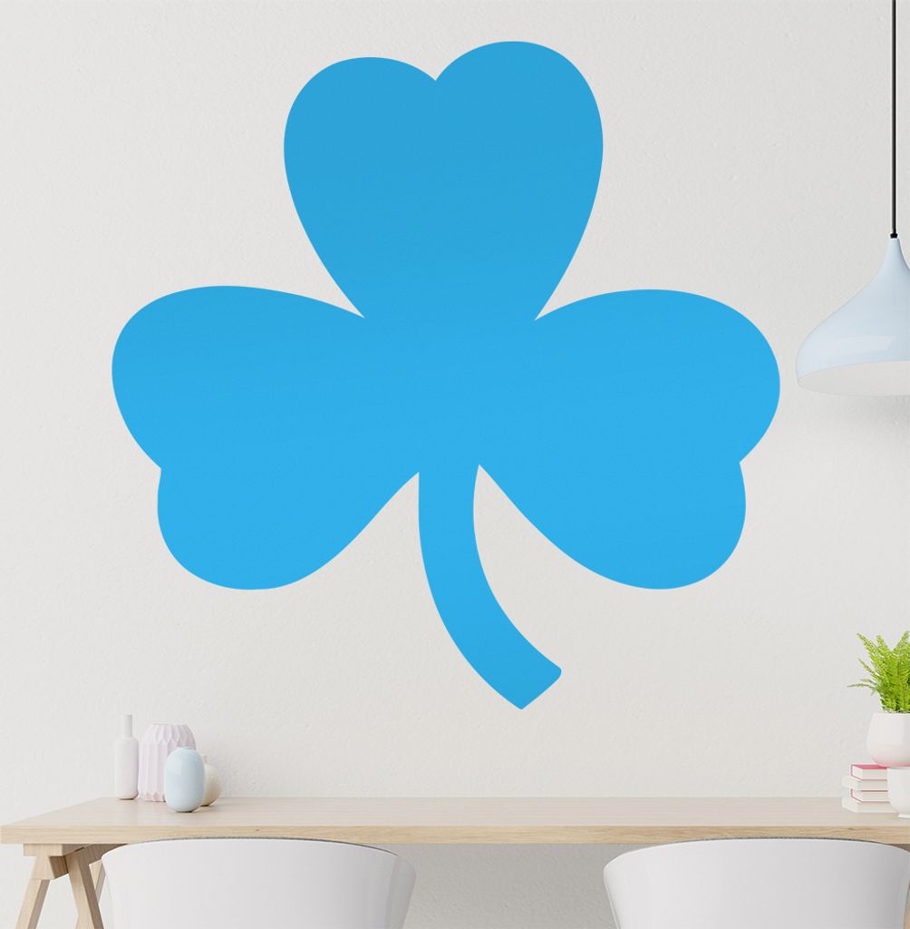 dreiblättriges Kleeblatt Wandtattoo in 6 Größen - Wandaufkleber Wall Sticker - Dekoration, Küche, Wohnzimmer, Schlafzimmer, Badezimmer