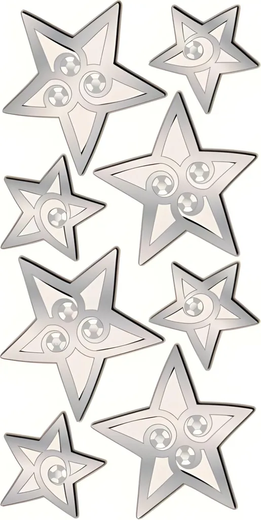 Décoration de Cartes et Menus : Stickers Étoiles argentées Heyda 16,5cm