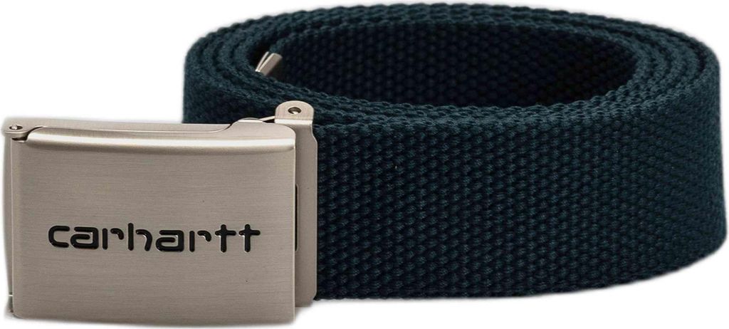 Carhartt WIP Clip Belt Chrome Deep Lagoon .