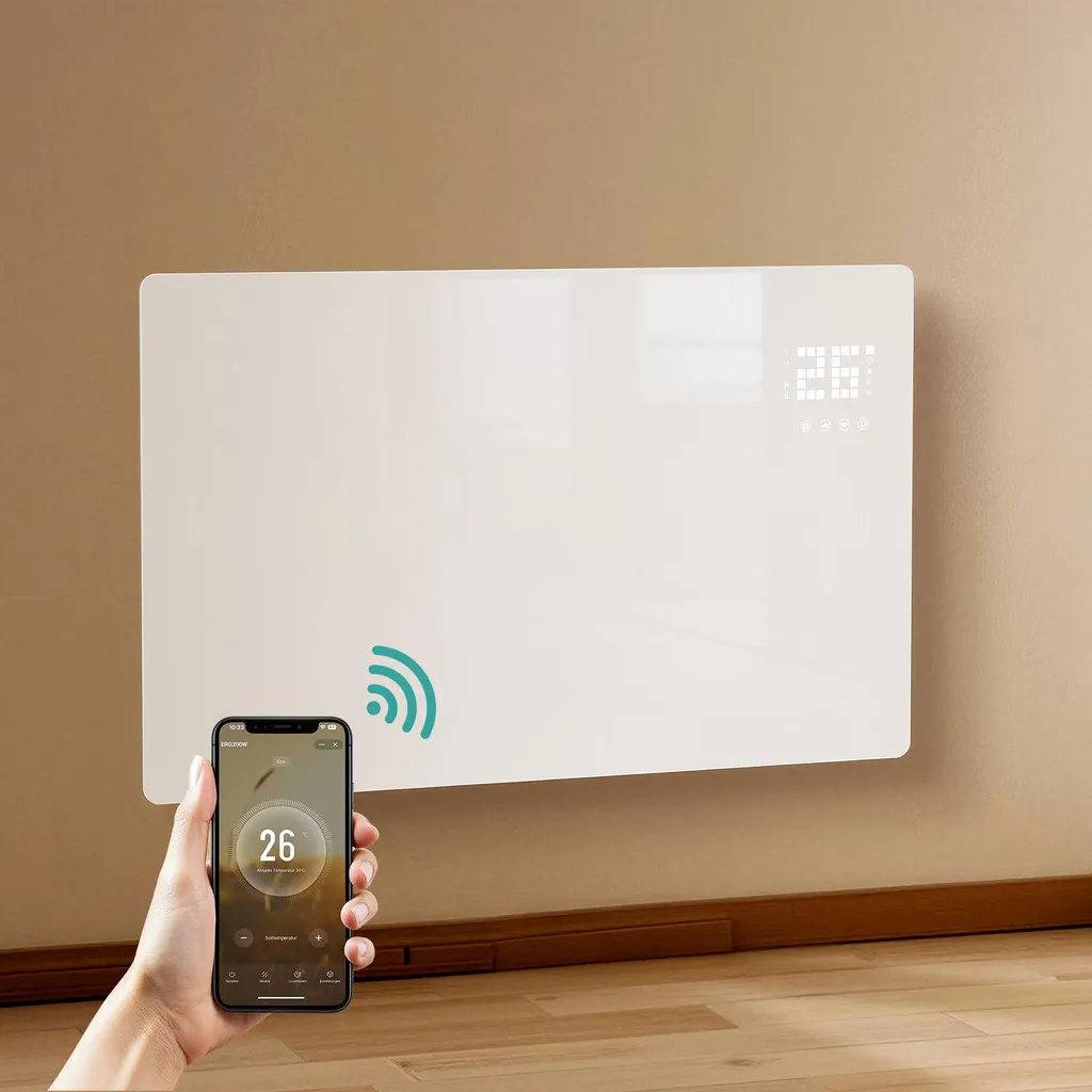 Radiateur Connecté en Verre 2000W EMKE - Chauffage Connecté Intelligent