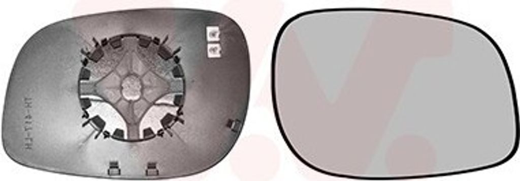 VAN WEZEL Spiegelglas Außenspiegel Rechts für LAND ROVER Freelander SUV (L314) Konvex Beheizbar 0248838