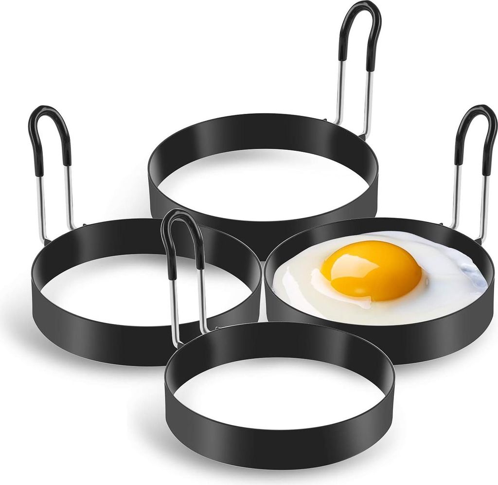 Eggs Rings, 4 Pack Stainless Steel Egg Cooking Rings, Pancake Mold for frying Eggs and Omelet