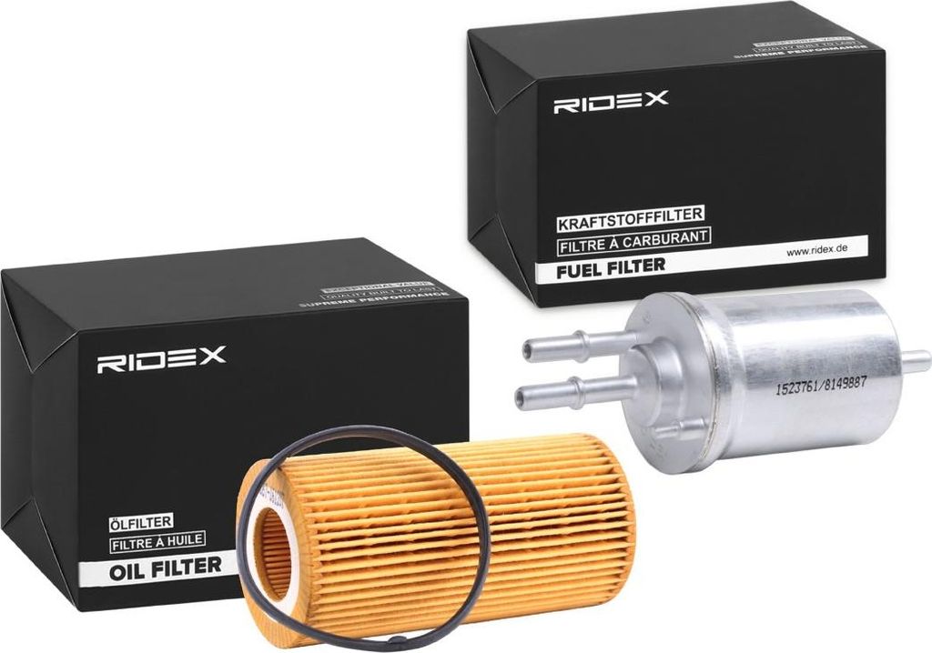RIDEX Filterset Inspektionspaket Filtersatz für VW GOLF VI (5K1) Golf V Schrägheck (1K1) Polo Schrägheck (6R1, 6C1) TOURAN (1T1, 1T2) GOLF PLUS Eos