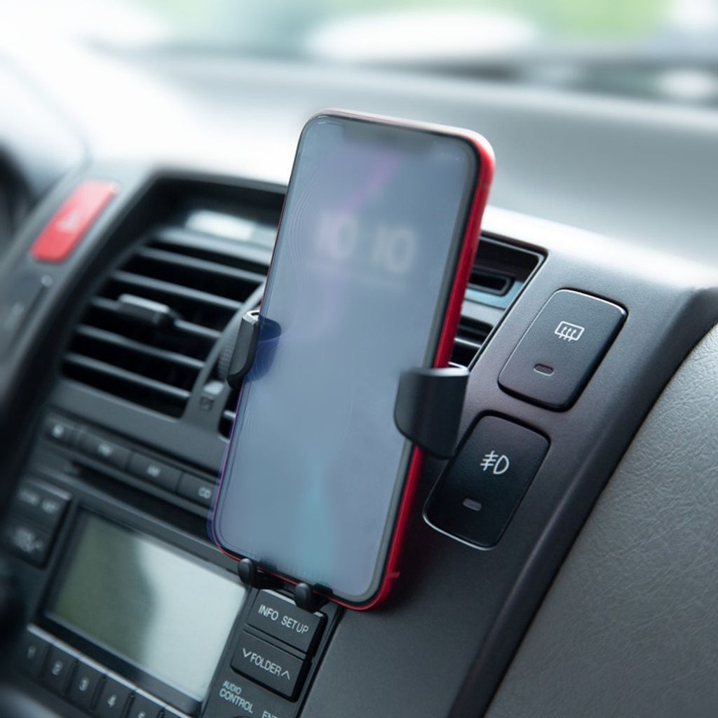 Belüftungs-Autotelefonhalter, universeller Telefonhalter für Autos 360 °  drehbar, Ein-Knopf-Handyhalter mit verstellbarem Clip, kompatibel