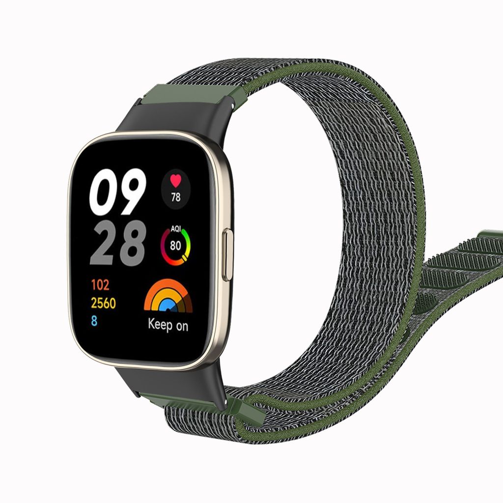 Strap-it Redmi Watch 3 Nylon Armband (Armeegrün)