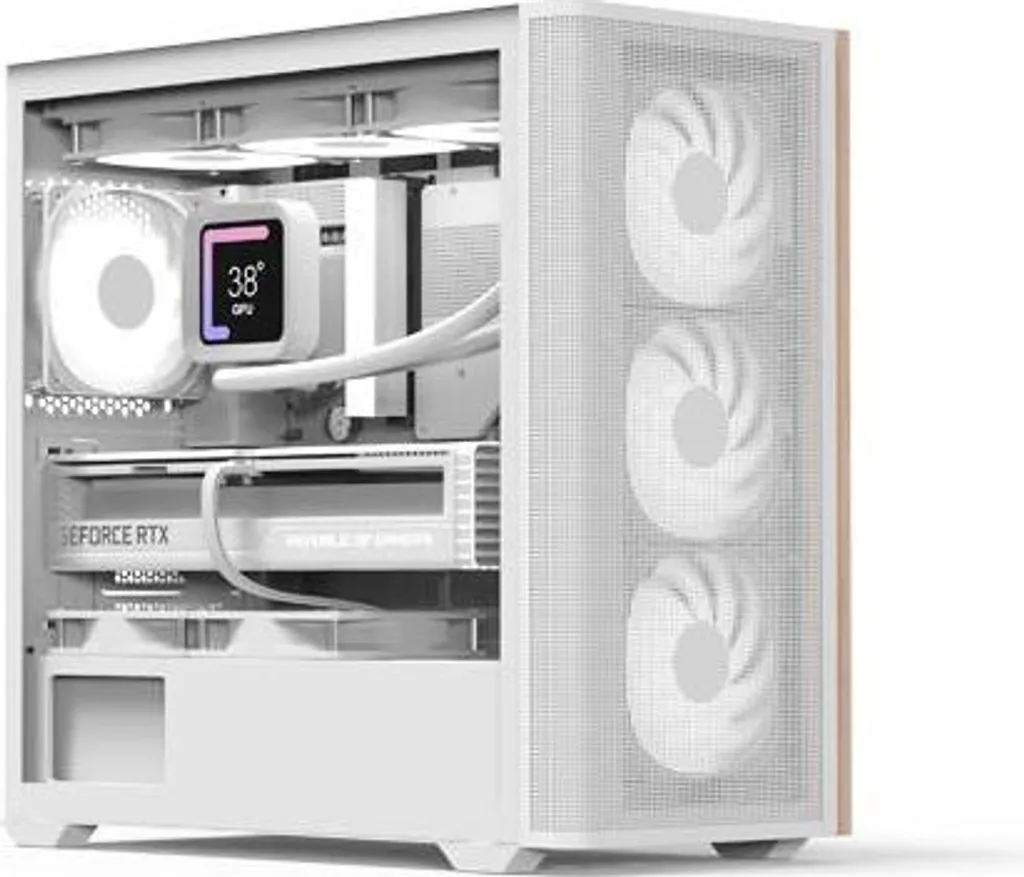 Case Gaming Aerocool D301A-G-WT-V2 Micro-ATX Bianco Wood V2