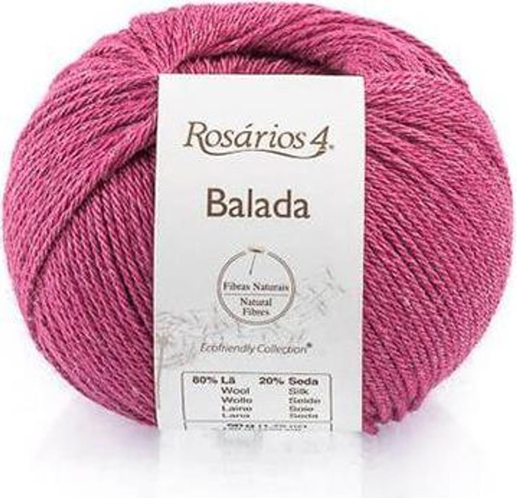Rosarios 4 Balada Wolle, 80% Wolle/20% Seide, 50g/140m, Weich & Warm, Peonia Rosa