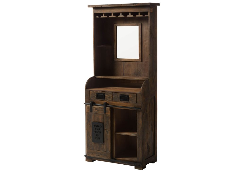 MASSIVMOEBEL24 Bar Mango 75x35x170 braun lackiert RAILWAY #441