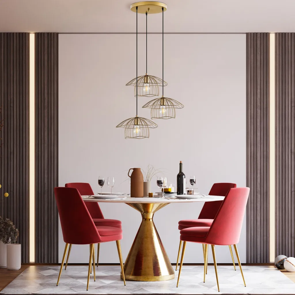 Lustre Salon Moderne Or Mantar pour Illuminer vos Grandes Pièces de Vie