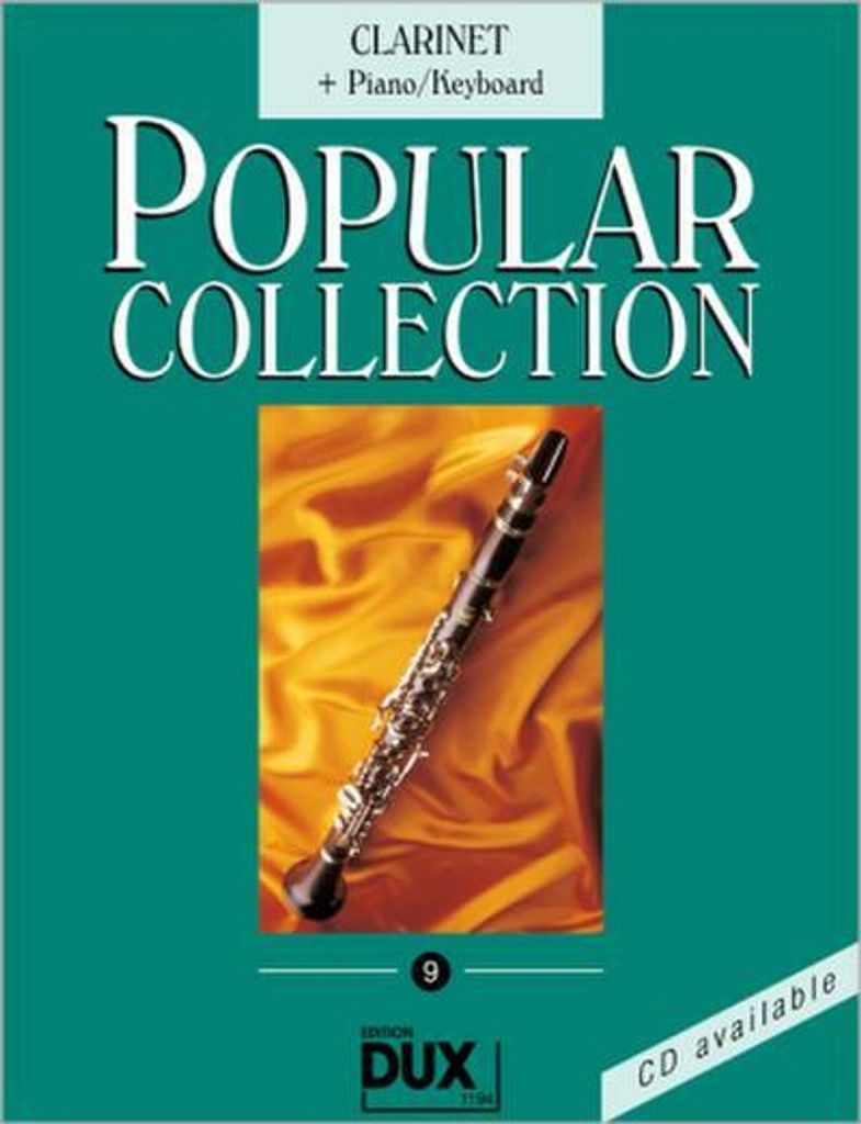 Popular Collection, Clarinet + Piano/Keyboard. Vol.9