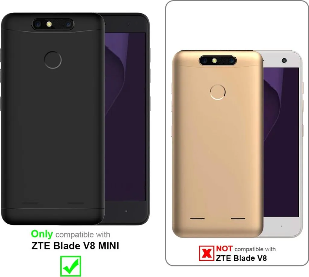 Cadorabo custodia protettiva per ZTE Blade V8 MINI custodia in rosso Custodia rigida per telefono cellulare cover