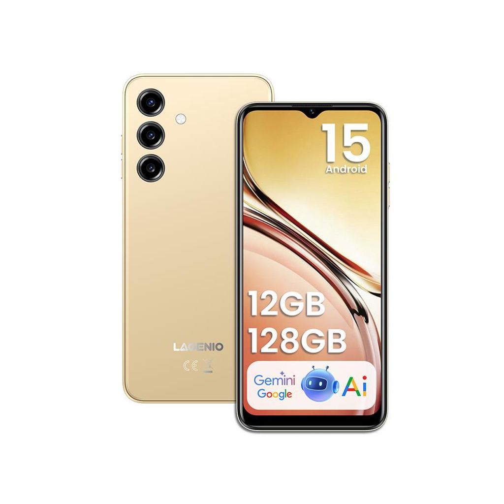 LAGENIO A10 Pro Gold Android 12GB RAM + 128GB, 13 MP AI Produktbild 