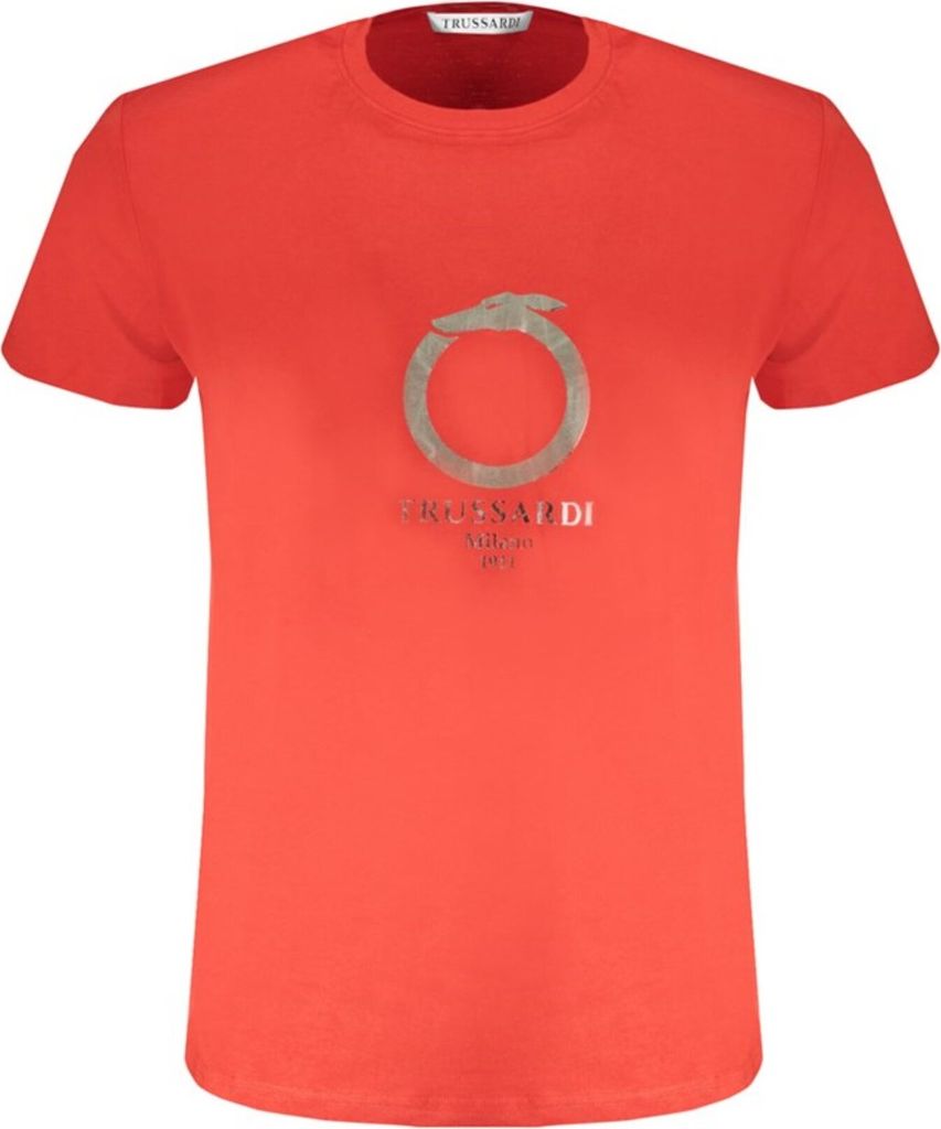 TRUSSARDI Kurzärmeliges Herren-T-Shirt mit Rundhalsausschnitt und Logodruck aus reiner Baumwolle Artikel TRU2MTS03, S, Cotone 100%