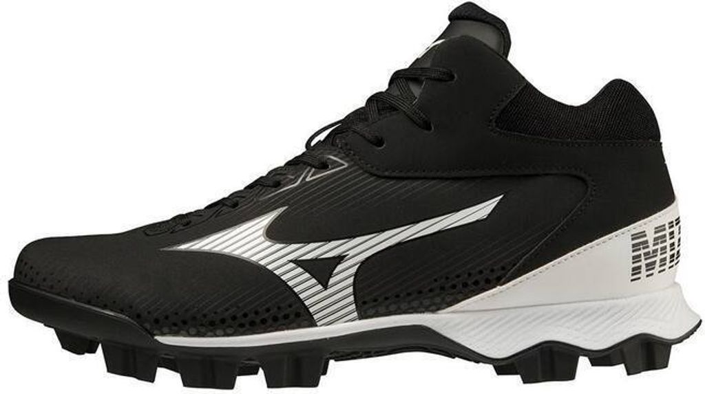 Mizuno Wave Lightrevo Mid (320675) 7,0 Black/White Baseball/Softball Schuhe | Molded Cleats Stollen