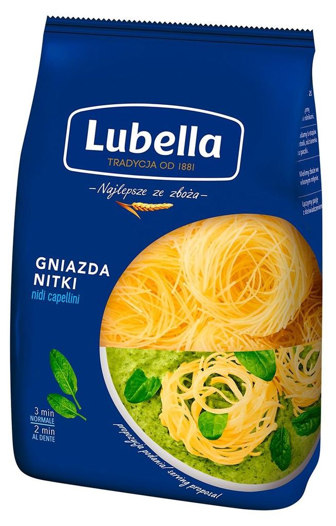 Lubella Nidi Capellini Makaron Gniazda nitki 400 g Zdjęcie produktu 