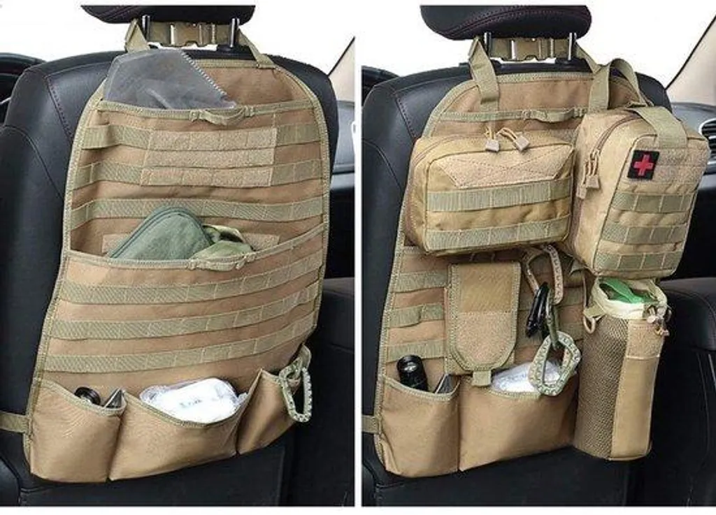 Protection dossier siège auto et panneau de rangement tactique en nylon
