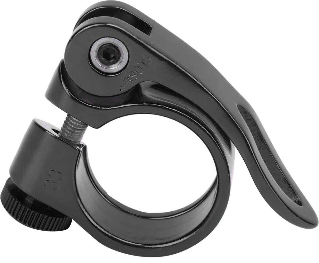 Fahrrad Sattelklemme 28,6mm Schnellspanner, Ultraleichtes Aluminium Schwarz für 25,4mm Sattelstütze, Sattelrohrklemme für Rennrad & Fixie Zubehör