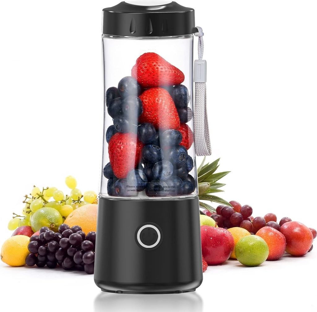 Smoothie Maker, 400ml kompakter Smoothie Maker, Mini-standmixer, Mixbechern Kleiner Mixer, BPA-frei, Schwarz