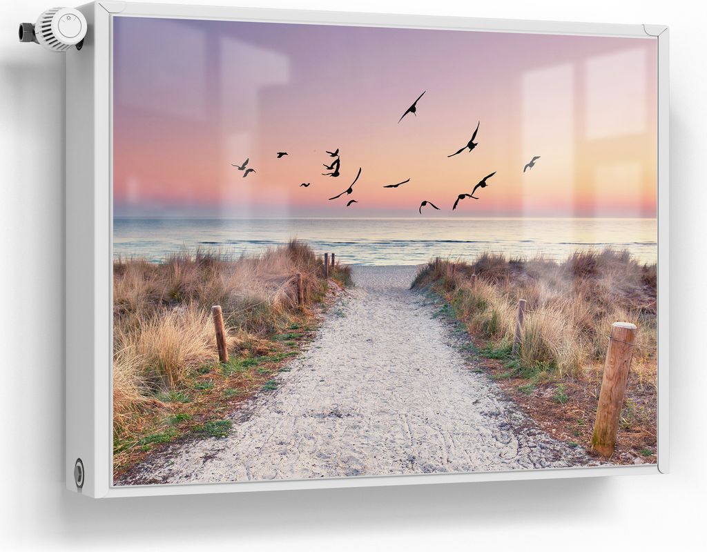 DEQORI Magnetmatte Heizung Standard 80x60 cm 'Strandaufgang zur Ostsee' Magnetfolie