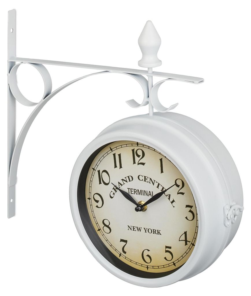Horloge de gare Relaxdays double face, New York, style Image du produit 