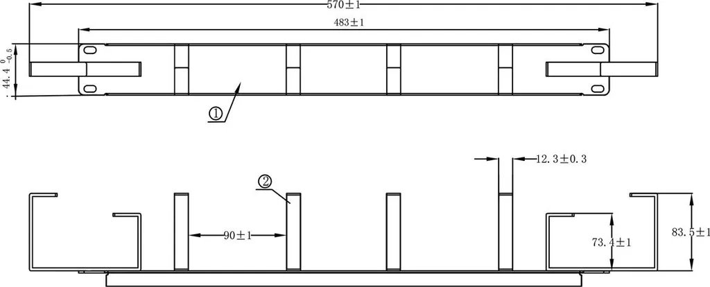 Pannello frontale VALUE da 19 pollici, 6 occhielli tipo G, nero - 2