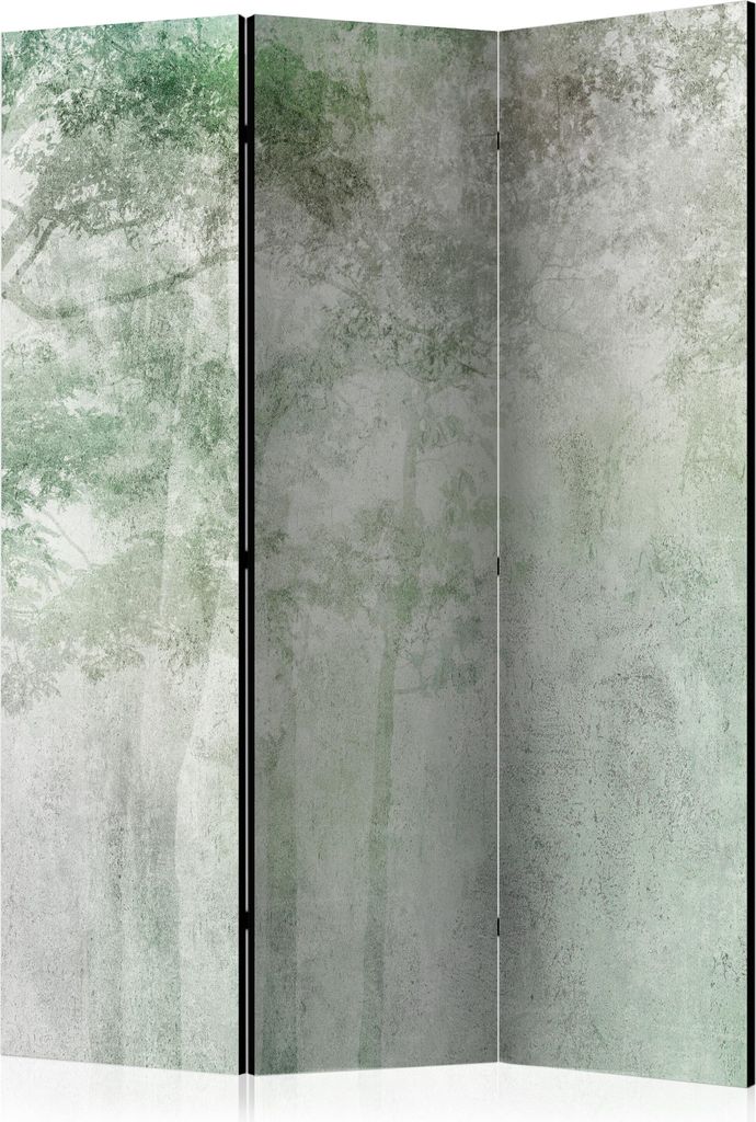 Neuheit! Dekorativer Paravent Raumteiler Trennwand Foto-Paravent Spanische Wand XXL WALD BÄUME BETON OPTIK 135x172 cm c-A-0222-z-b