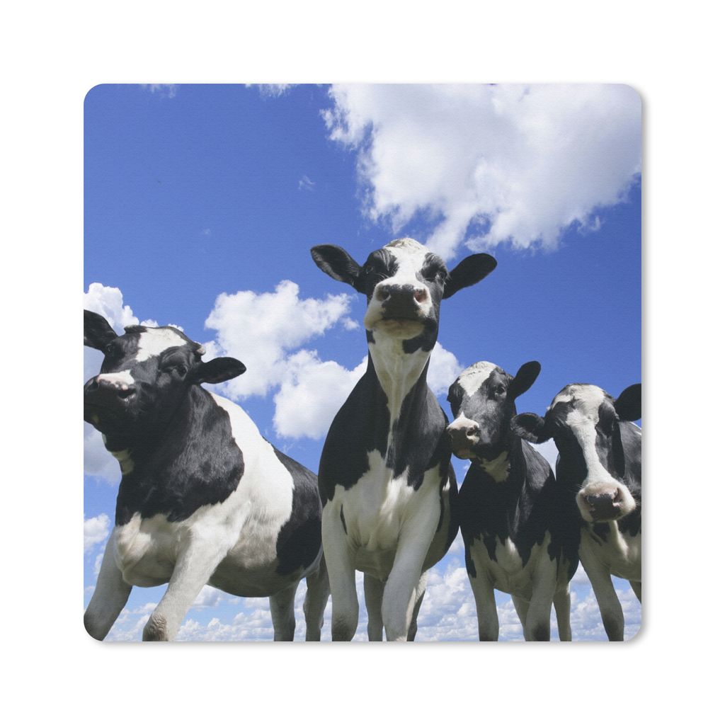 MuchoWow Mauspad Mousepad Kuh - Luft - Tiere 30x30 cm - Mousepads - Maus Mat - Pad - Mausunterlage - Gaming