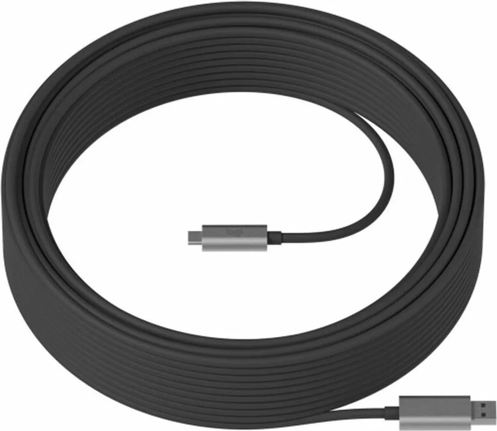 Câble Logitech 10m USB-A vers USB-C Noir Blindé et Ultra Longue Portée