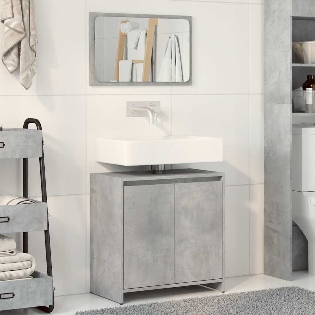 CLORIS 2-tlg. Badmöbel-Set Betongrau Holzwerkstoff 856066 Produktbild 3