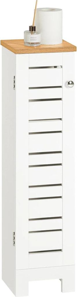 BZR85-W, freistehender Badschrank auf Rollen, Toilettenpapier-Aufbewahrung, weiß