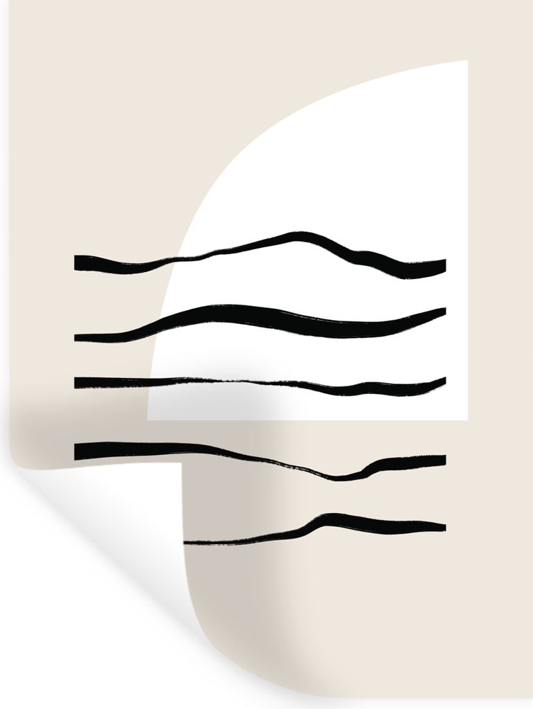 MuchoWow Wandtattoo Wandsticker Wandaufkleber Abstrakt - Linie - Pastell 120x160 cm Selbstklebend und Repositionierbar - Wierderverwendbar - Selb...