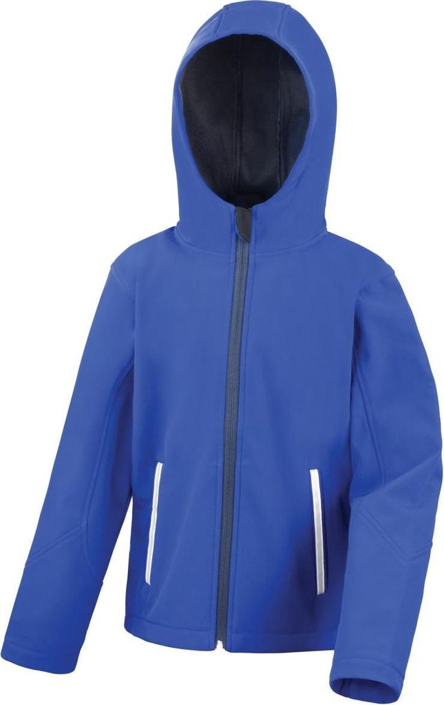 Result Core Kinder Junior Softshell-Jacke mit Kapuze FK612 (13/14 Jahre (156/164)) (Royal/Dunkelblau)
