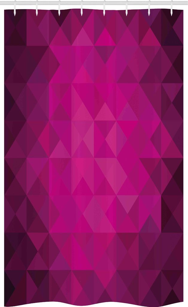 ABAKUHAUS Hot Pink Schmaler Duschvorhang, Expressionismus Inspired Art, Badezimmer Deko Set aus Stoff mit Haken, 120 x 180 cm, Pink Lila Pflaume