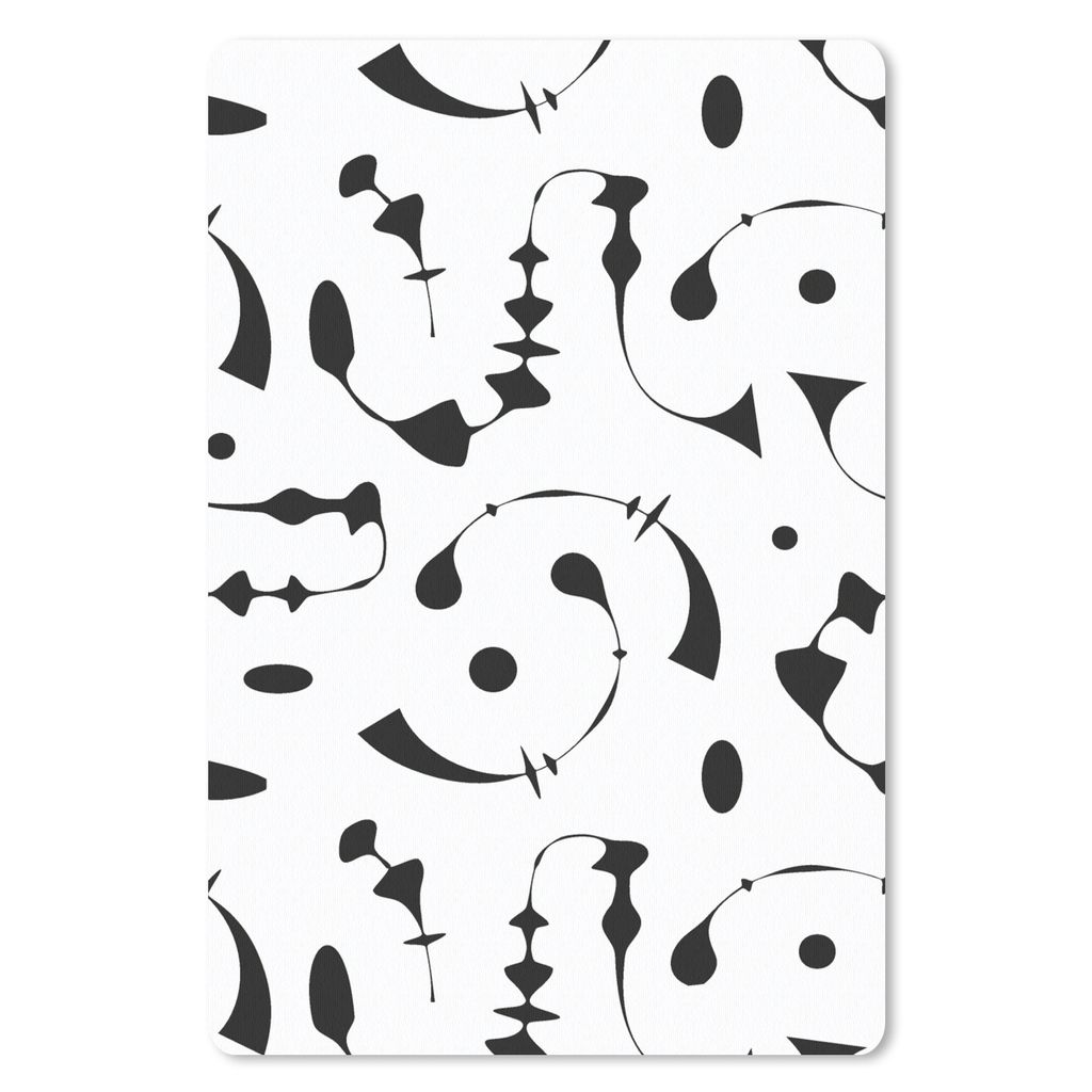 MuchoWow Mauspad Mousepad Linienkunst - Abstrakt - Schwarz und Weiß - Muster 40x60 cm - Mousepads - Maus Mat - Pad - Mausunterlage - Schreibtisc...