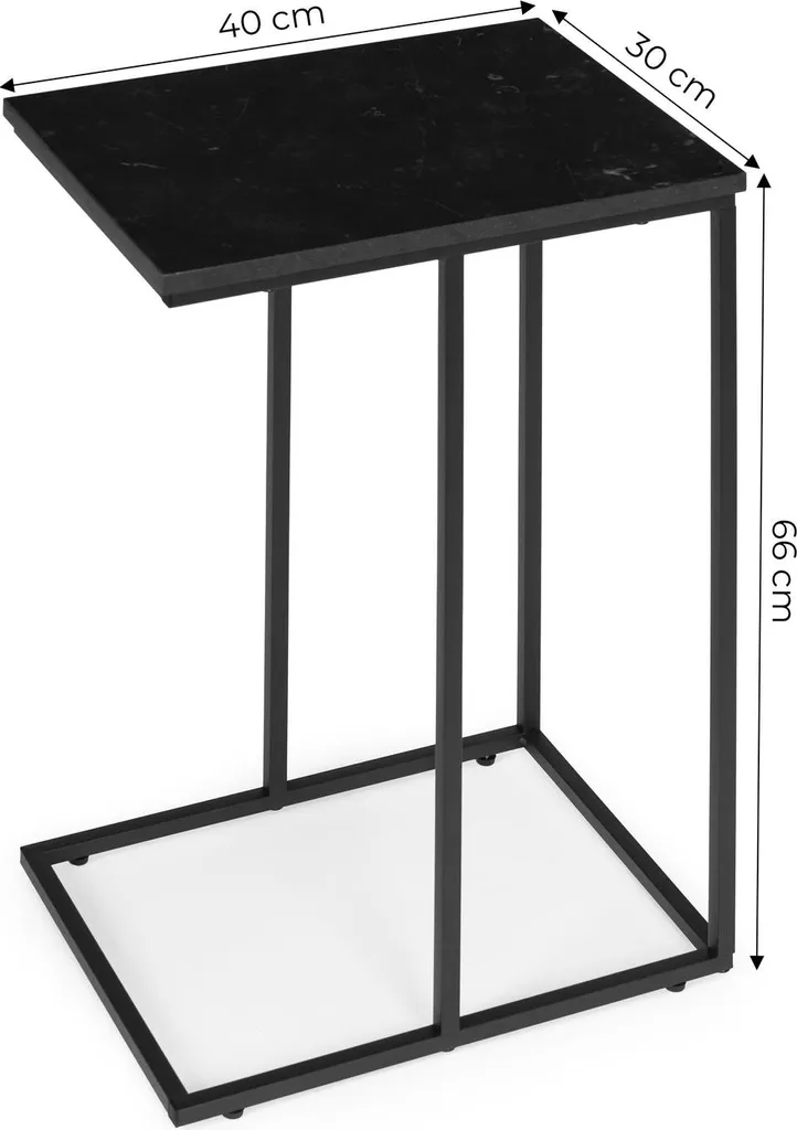 Table d'appoint C marbre noir ModernHome pour PC portable - 8