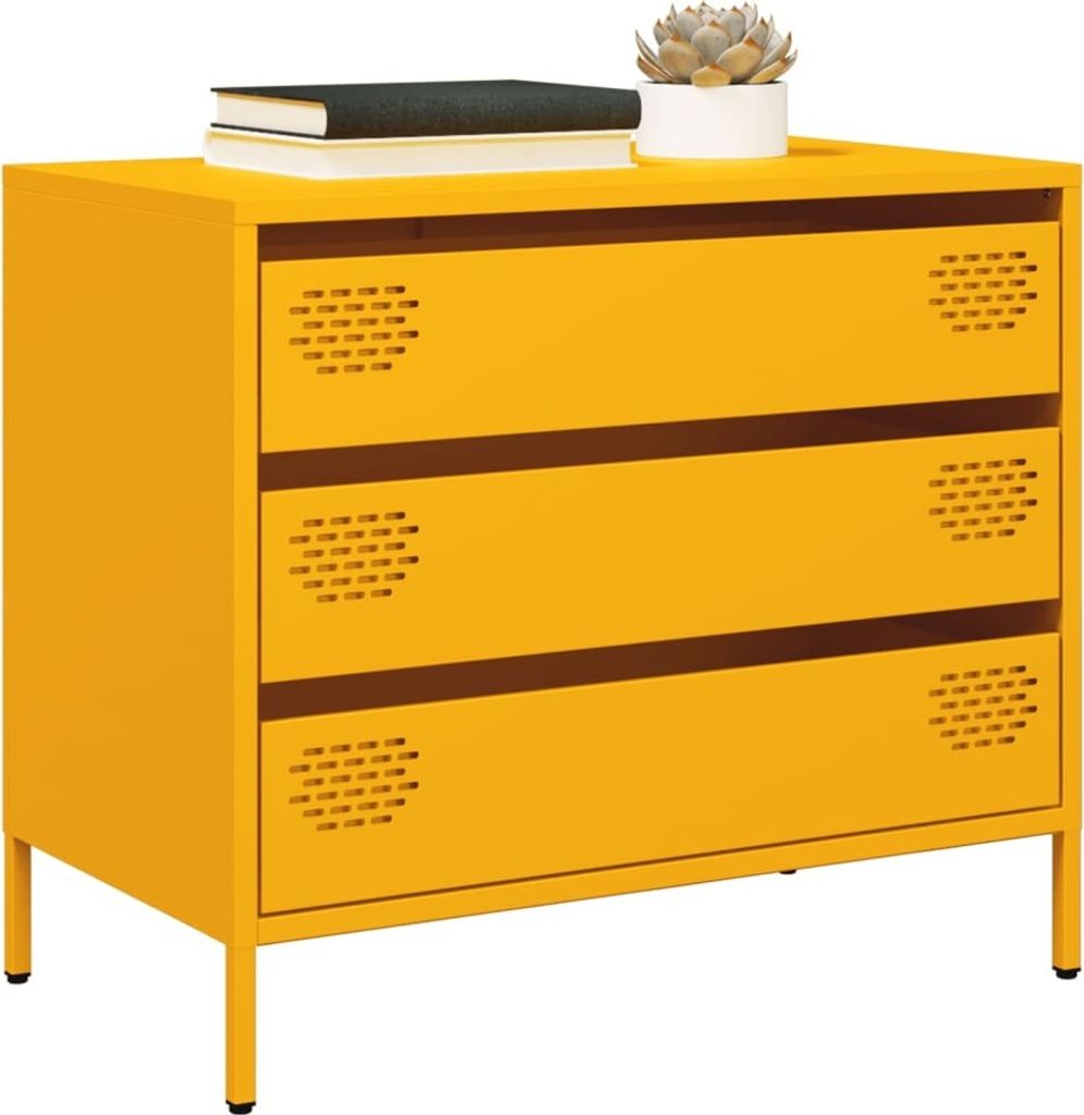 Maison Exclusive - Sideboard Senfgelb 68x39x58,5 cm Kaltgewalzter Stahl