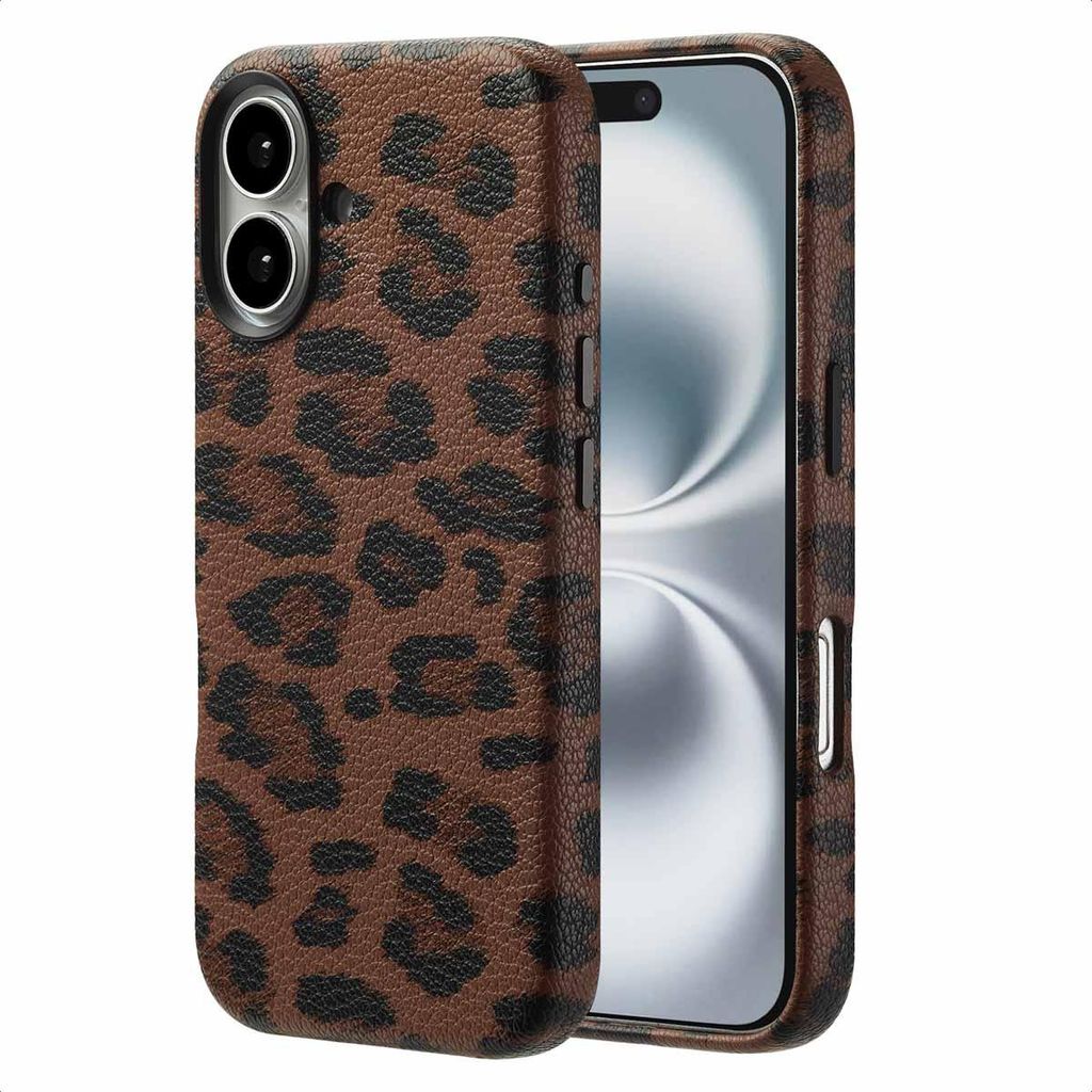 Selencia Sabi Backcover Leopardenmuster mit MagSafe iPhone 16 - Mocha Brown