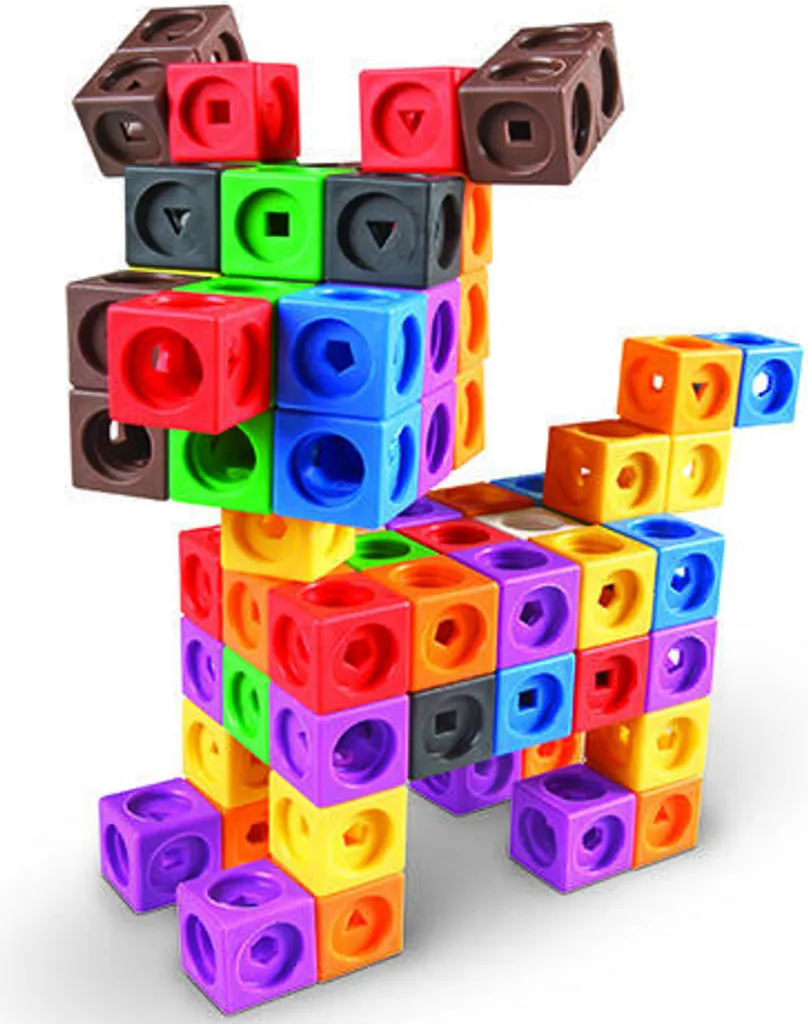 MathLink ensemble de 200 pièces cubes emboîtables multicolores de tri