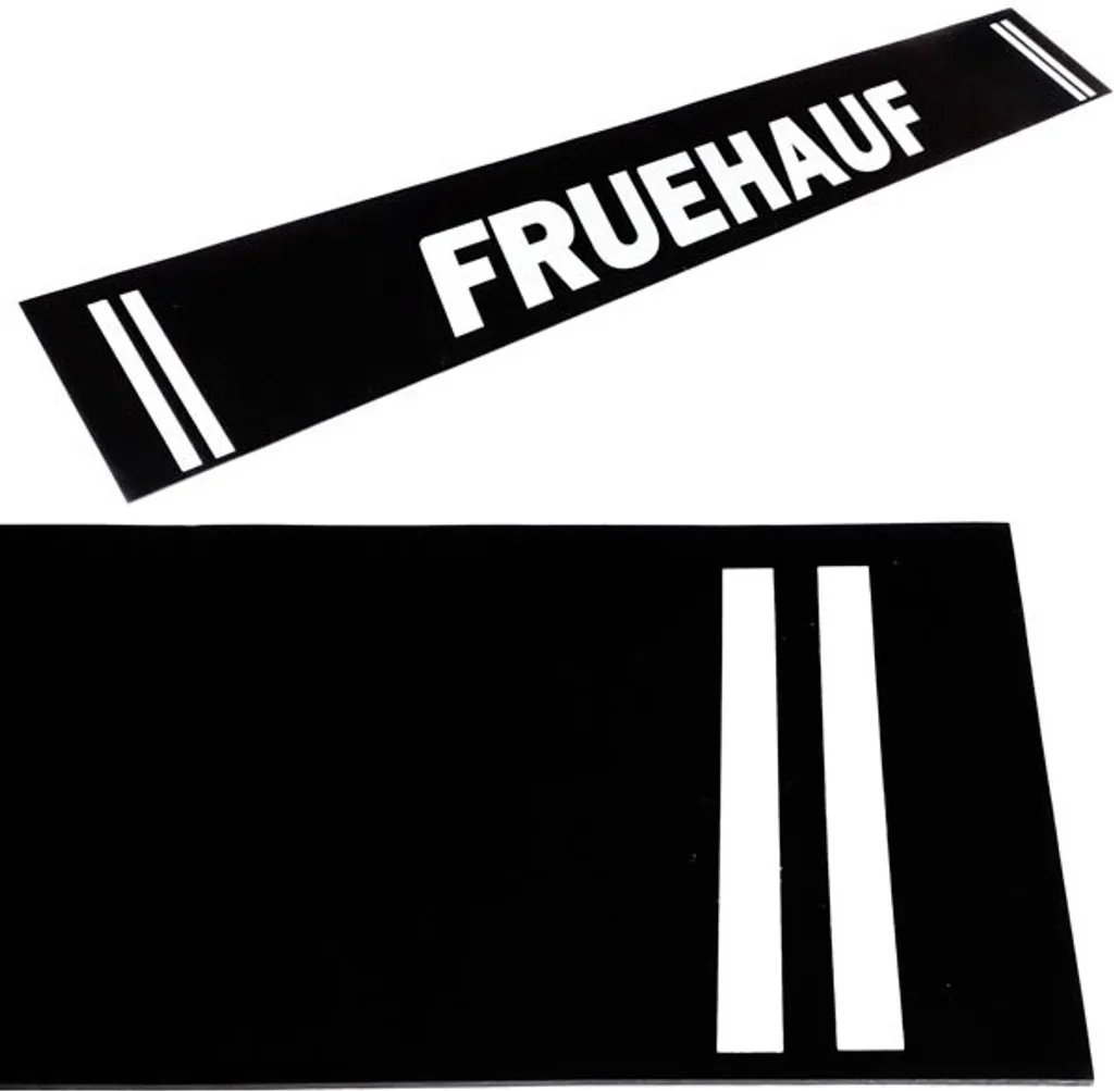 Garde-boue caoutchouc 40x240cm Fruehauf avec marquage blanc et noir