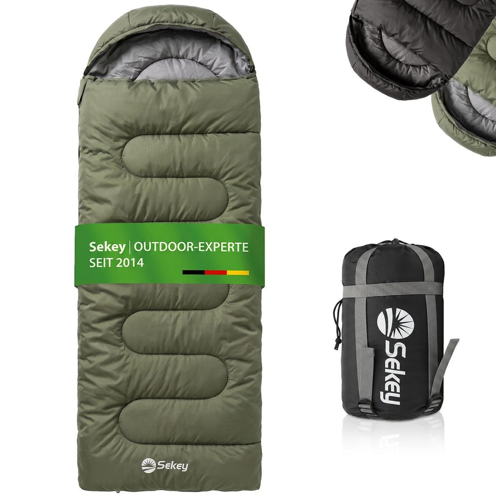 Sekey Schlafsack 220x80 cm 3-Jahreszeiten-Deckenschlafsack Produktbild 