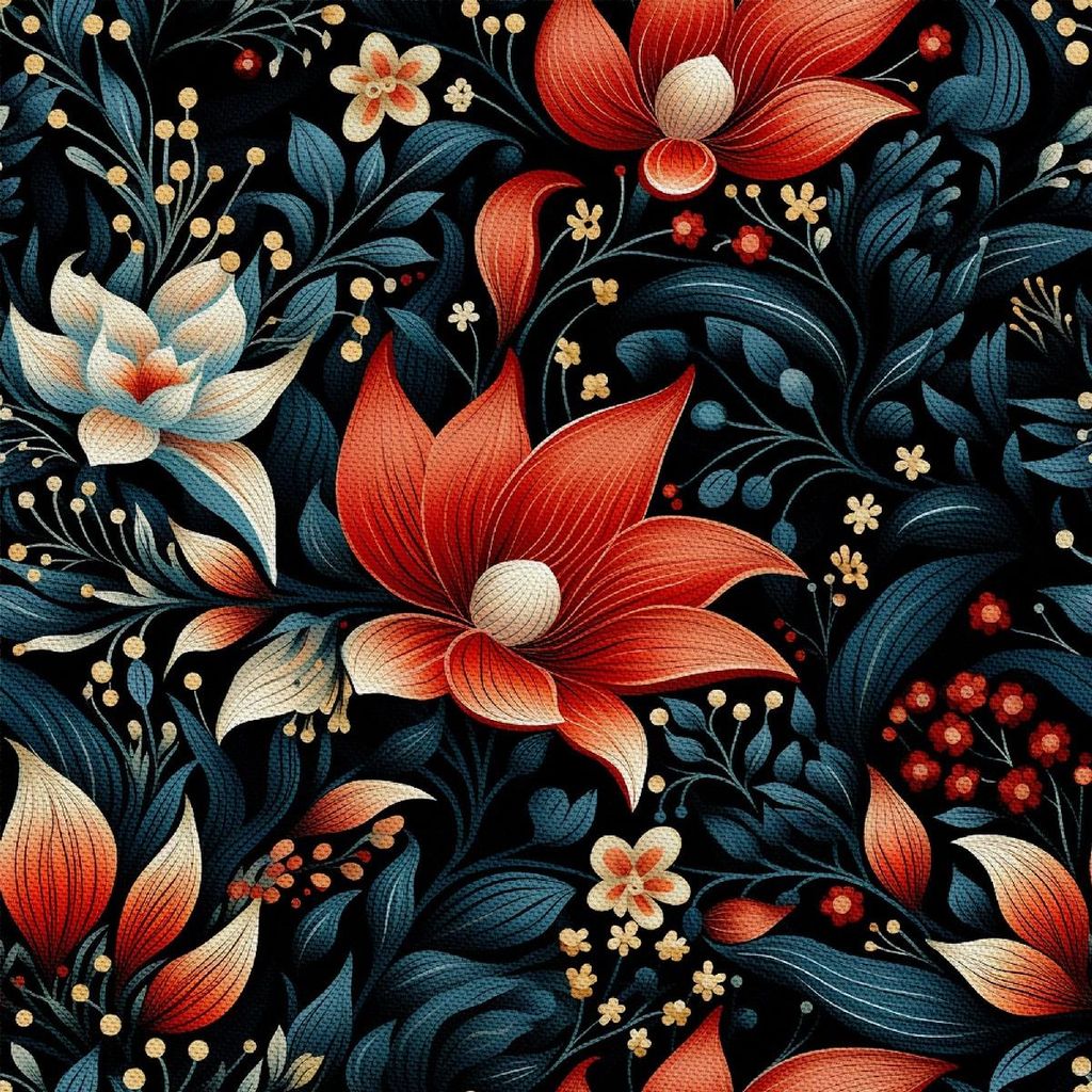 OUTDOOR DEKOSTOFFE OXFORD - Motiv Blumen I DX5628