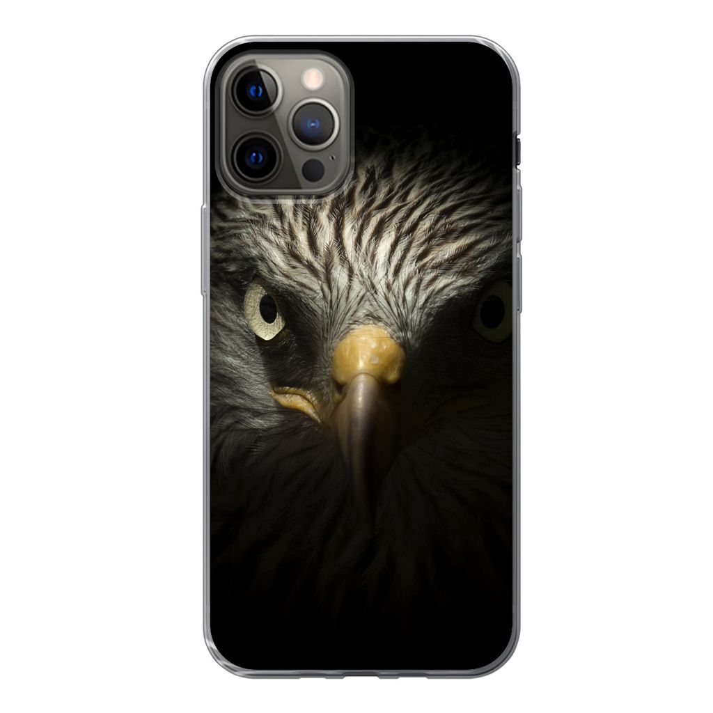 MuchoWow Handyhülle Schutzhülle Hülle für iPhone 12 Pro Vogel - Adler - Raubvögel - Auge - Schnabel - Licht Silikon Softcase Handy Hülle - ...