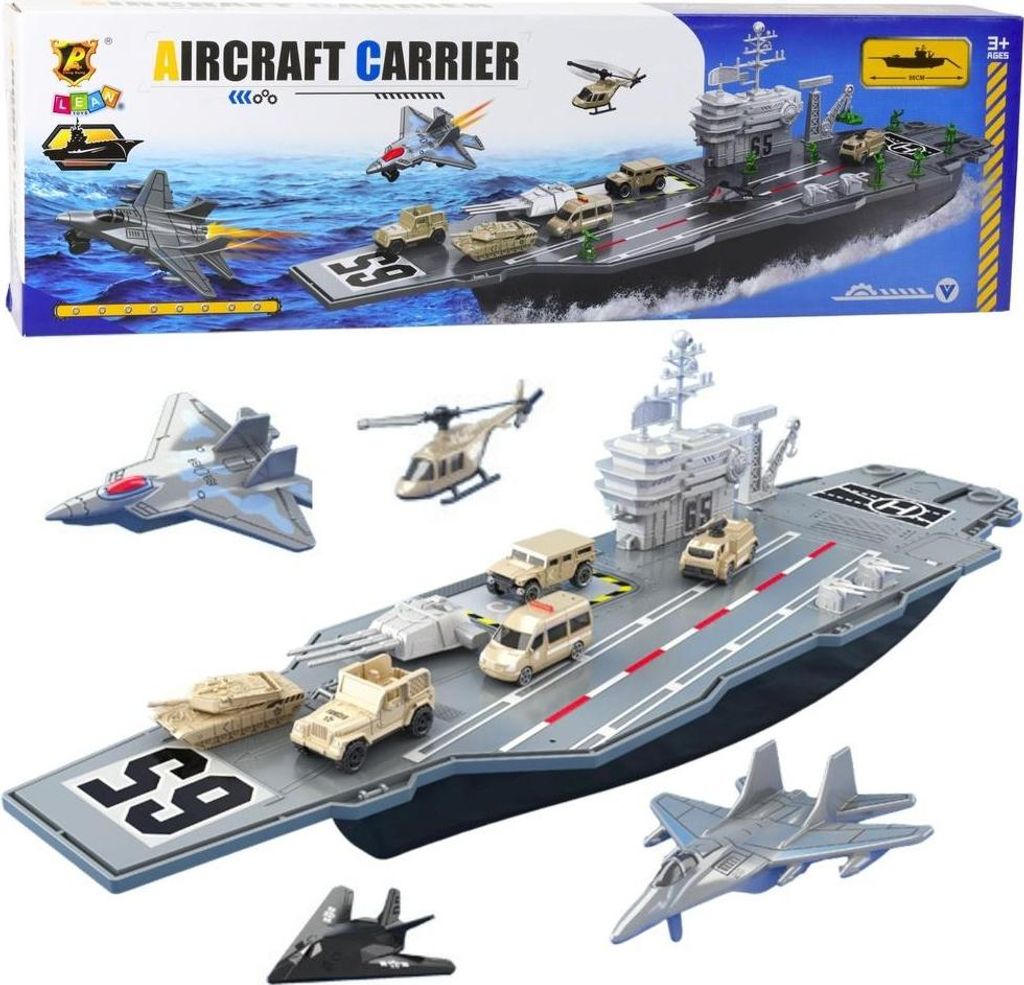 Grand porte-avions militaire, chasseurs, chars d'assaut, Image du produit 